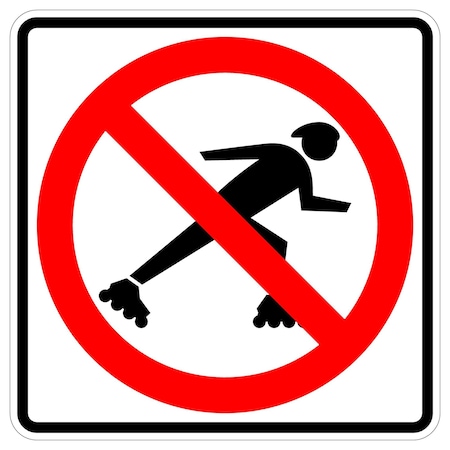 Sign Solutions Usa No Skaters (S) 24"X24" High Intensity Prismatic Reflective (HIP) 080 DUS08HWT2424R9-13